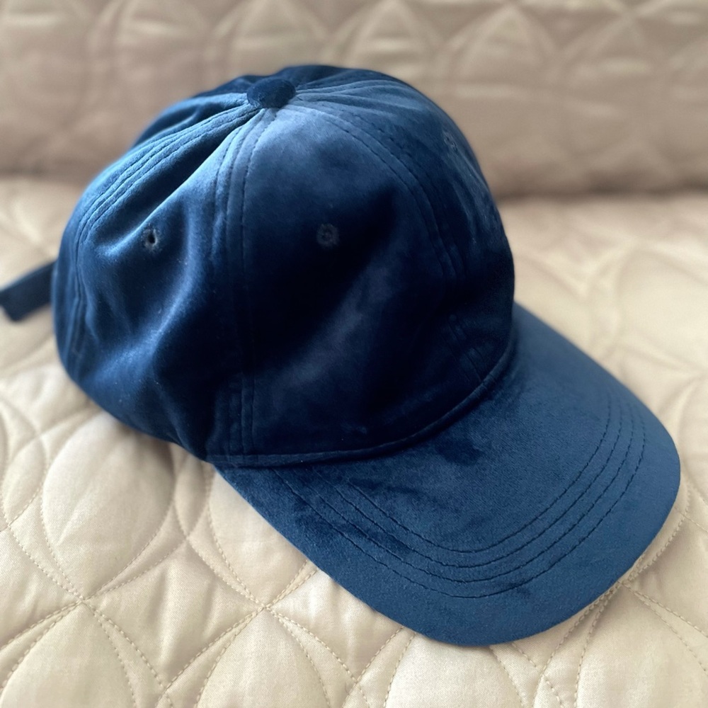 Blue velvet baseball cap